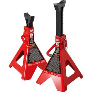 6-Ton Double-Lock Steel Jack Stands (2-Pack)