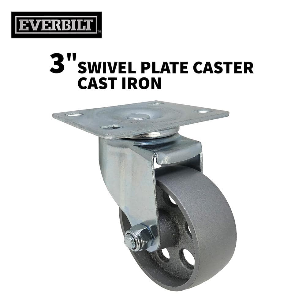 3 in. Gray Cast Iron Swivel Plate Caster with 300 lbs. Load Rating price history on PriceWatchPro