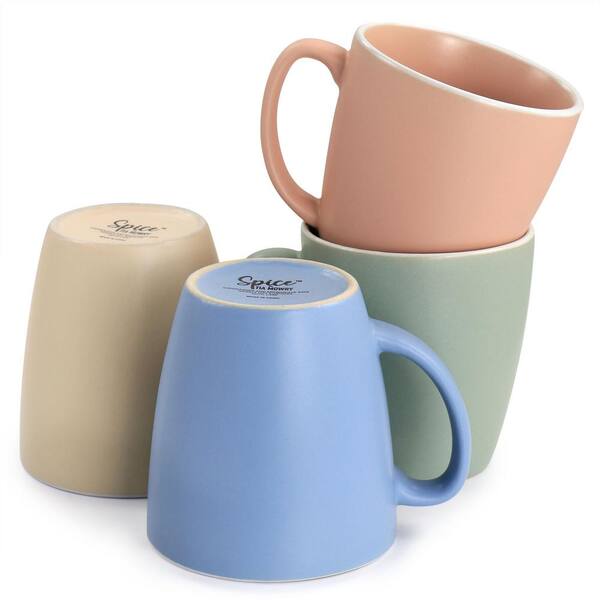 Spice BY TIA MOWRY 4 Piece 17.5oz Stoneware Beverage Mug Set in