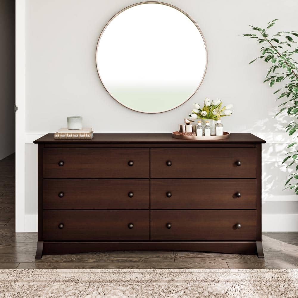 Espresso Composite Wood Double Roller Dresser