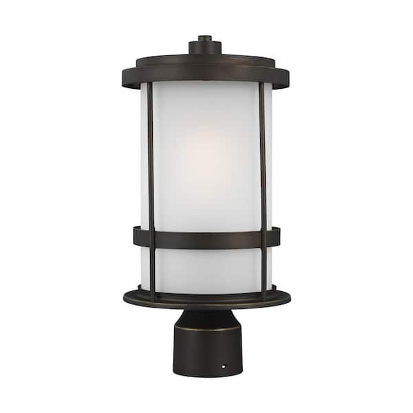 Wilburn 1-Light Antique Bronze Outdoor Post Lantern