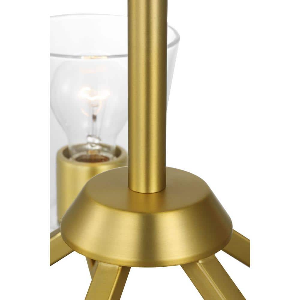 Vertex Brushed Gold and Nickel Five Light Chandelier