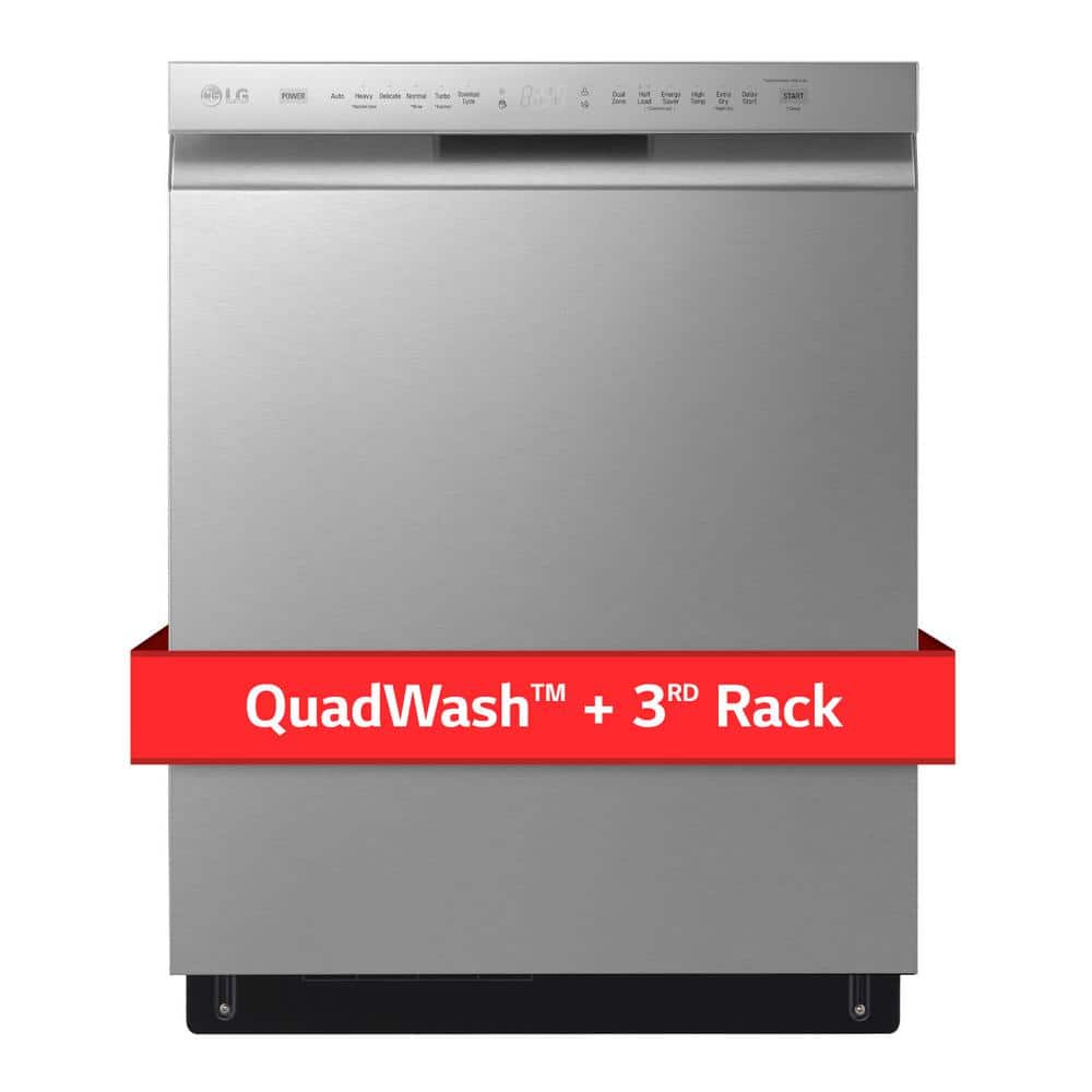 LG 24 in. PrintProof Stainless Steel Front Control Dishwasher with  QuadWash, 3rd Rack & Dynamic Dry, 48 dBA LDFN4542S - The Home Depot