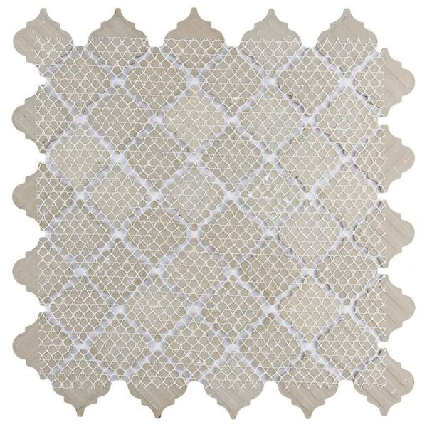 Merola Tile Hudson Tangier Silk White 6 in. x 6 in. Porcelain
