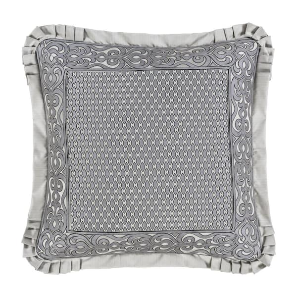 Unbranded Bylthe Pewter Pewter Border Polyester Euro Sham 26 in. L x 26 in. W