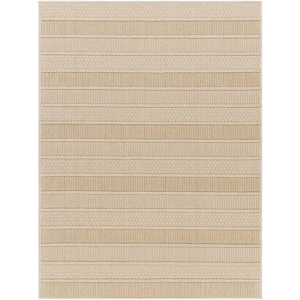 Livabliss Rockport Tan/Ivory Modern 5 ft. x 7 ft. Indoor/Outdoor Area Rug