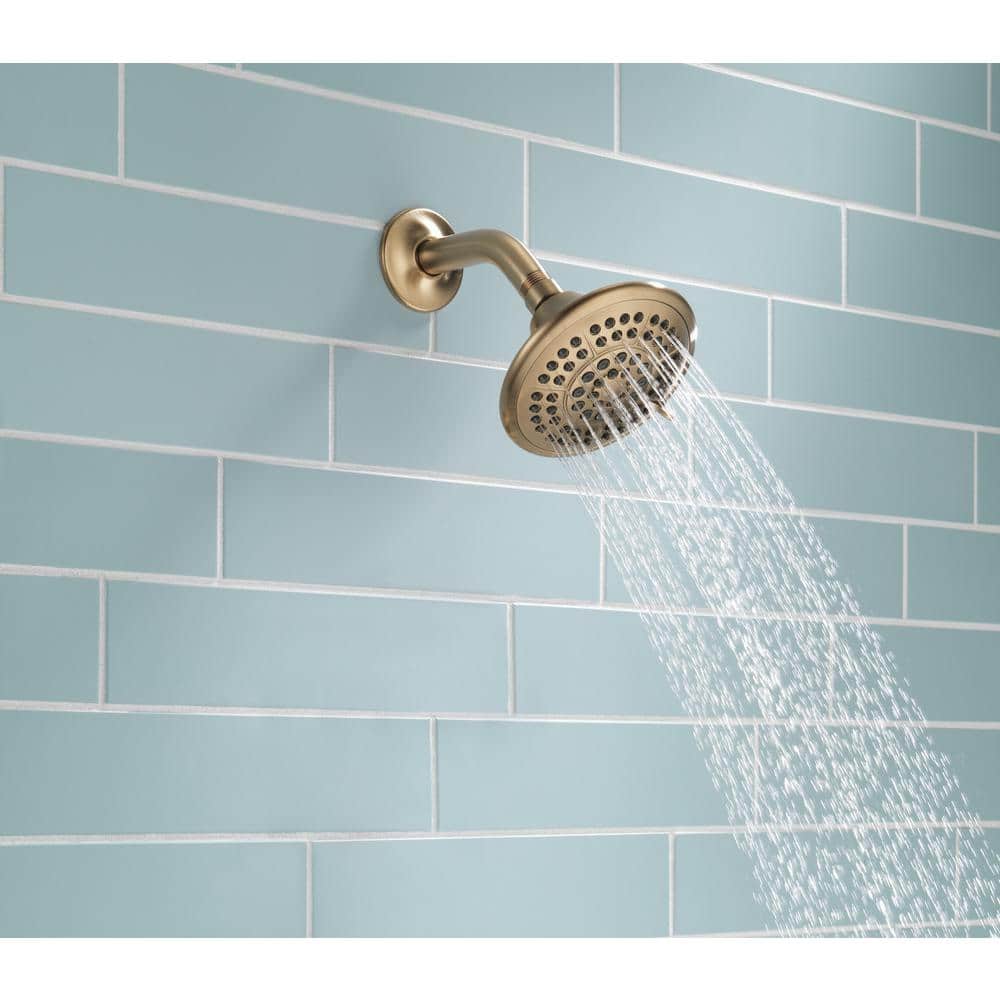 Champagne Bronze 5-Setting Wall Mounted Raincan Shower Head