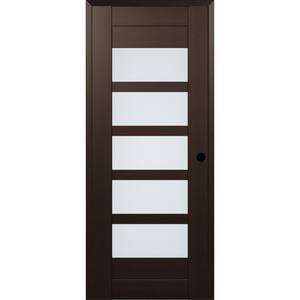 32 in. x 83,25 in.Vona 07 Left-Hand 5-Lite FrostedGlass Veralinga Oak Composite DIY-Friendly Single Prehung InteriorDoor