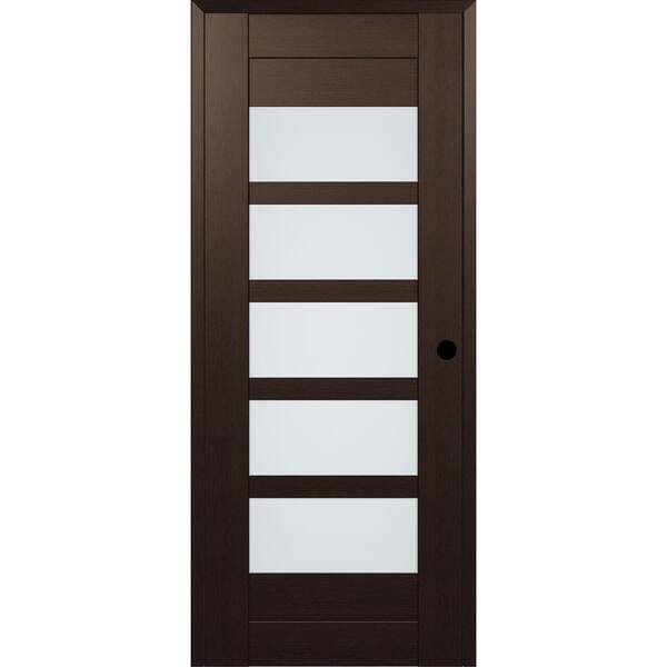 Belldinni 18 in. x 83,25 in.Vona 07 Left-Hand 5-Lite FrostedGlass Veralinga Oak Composite DIY-Friendly Single Prehung InteriorDoor