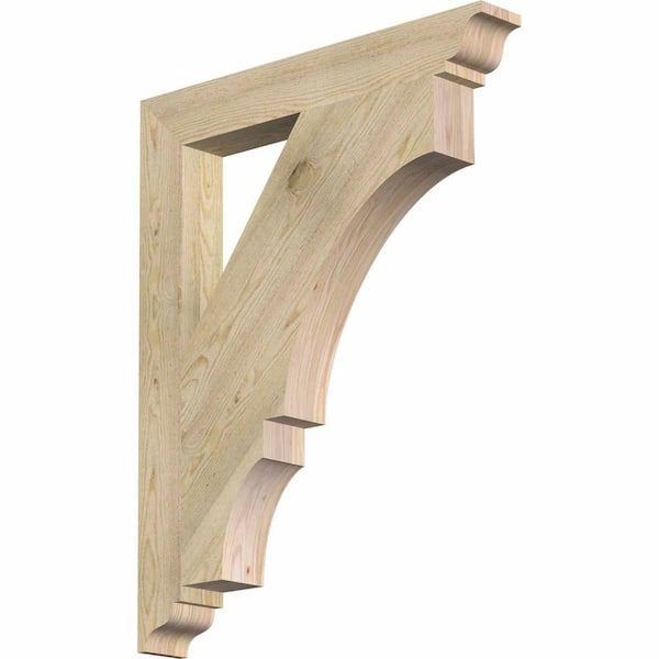 Ekena Millwork 4 in. x 38 in. x 30 in. Douglas Fir Balboa Traditional Rough Sawn Bracket