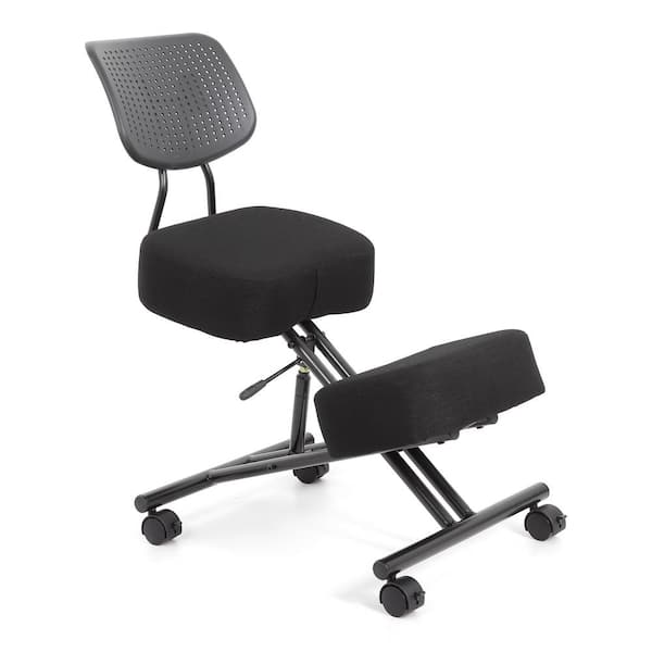 Flash Furniture Ergonomic Kneeling Posture Task Chair in Black Fabric