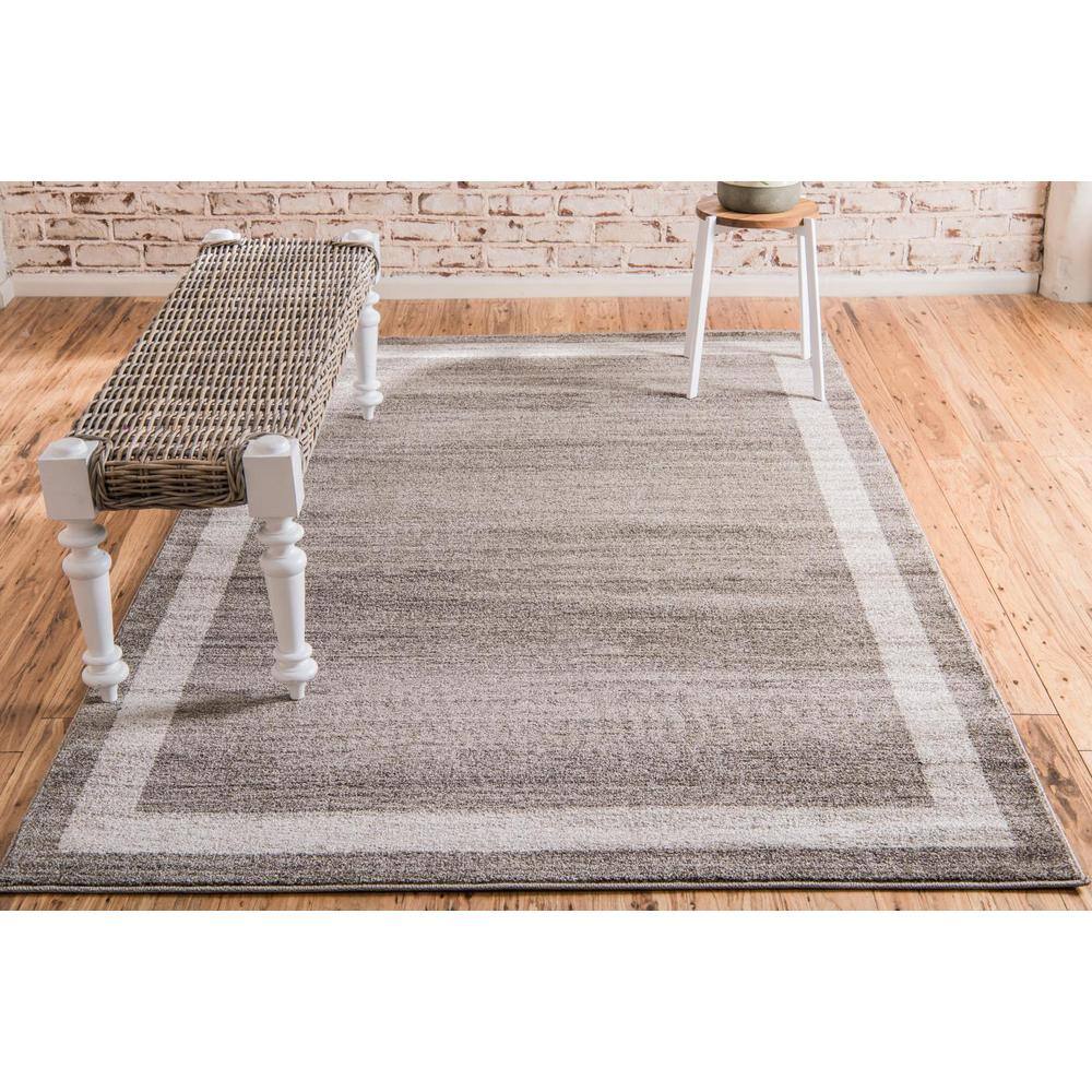Angelica Light Brown and Ivory 7'x10' Easy-Care Area Rug