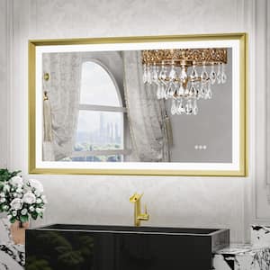 40 in. W x 24 in. H Rectangular Aluminum Framed with 3-Colors Dimmable LED Anti-Fog Wall Mount Bathroom Vanity Mirror