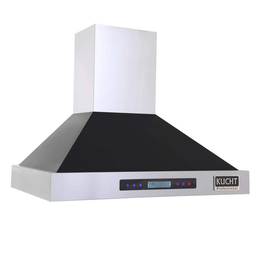 Professional 30" Black and Stainless Steel Wall Mounted Range Hood
