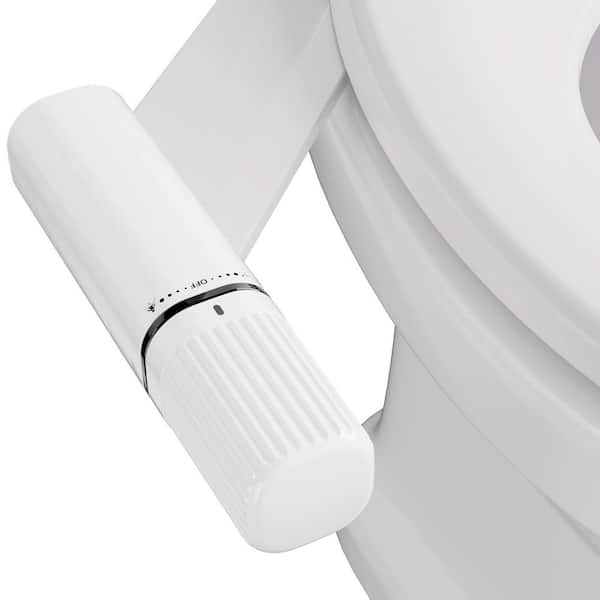 Black Dual Retractable Nozzle Bidet Attachment with Adjustable Pressure and Self-Cleaning for Toilet