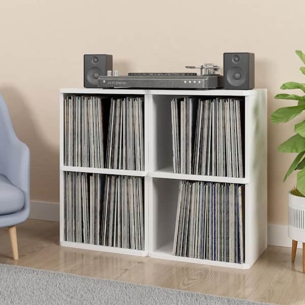 Way Basics Dylan Single Cube Vinyl Record Storage White