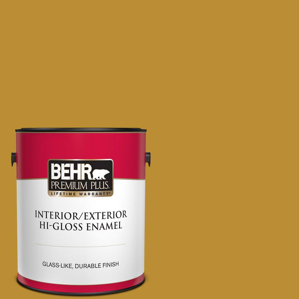 BEHR PREMIUM PLUS 1 gal. #N250-7 Mission Brown Hi-Gloss Enamel  Interior/Exterior Paint 830001 - The Home Depot