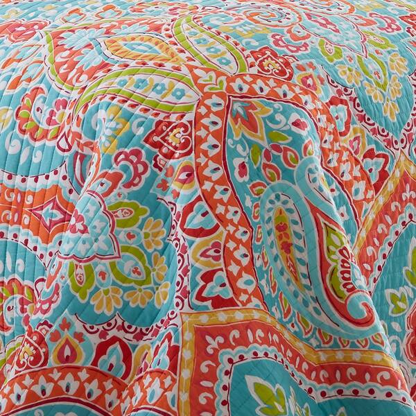 LEVTEX HOME Majestic 3-Piece Multicolor Bohemian Cotton Full/Queen