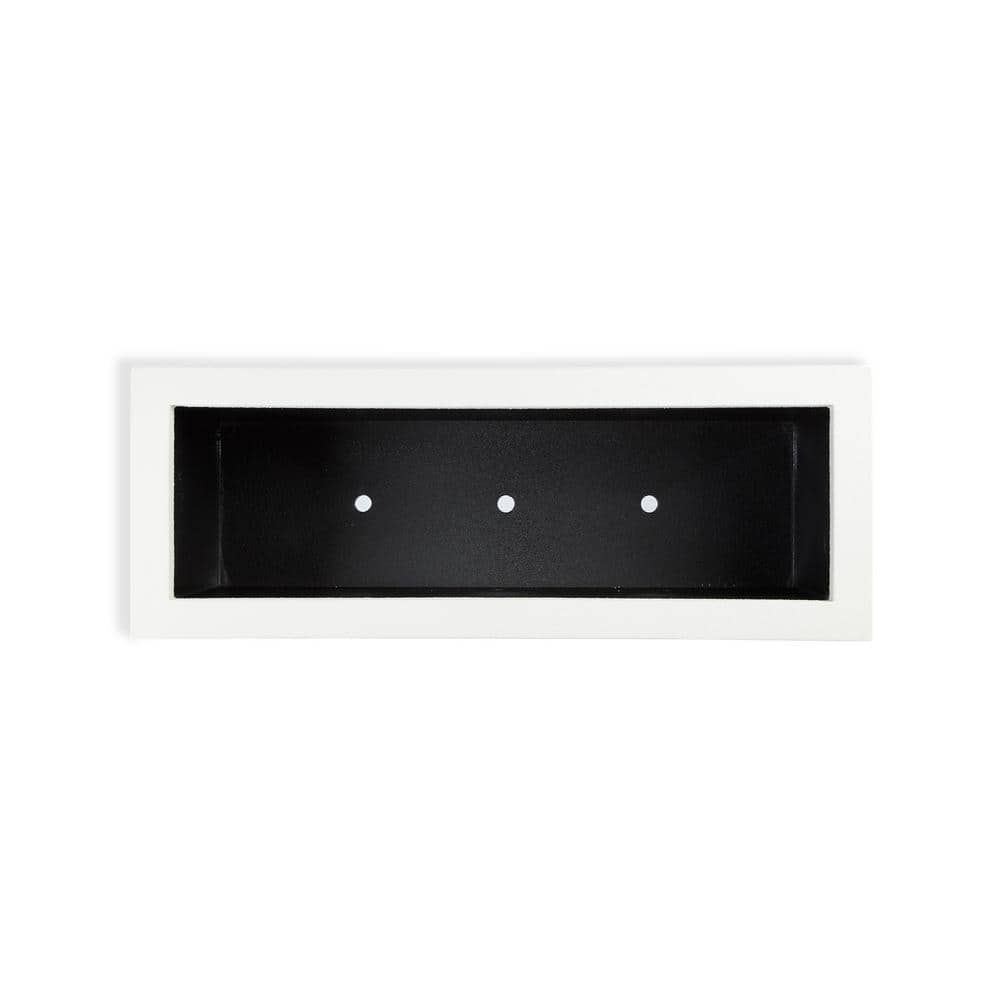 Extra Large White Composite Modern Outdoor Planter with Drainage Holes
