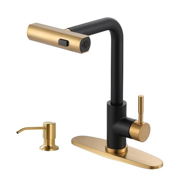 ALEASHA Gold and Black 3-Mode 13.5 in. H 360° swivel Pull-Out