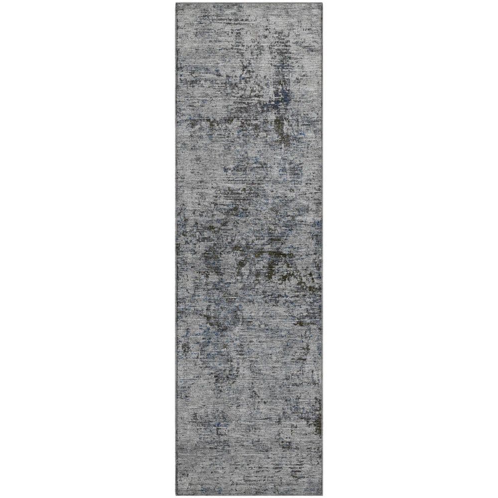 Mayfield Premium Machine Washable Abstract AMF953 Gray 2 ft. 3 in. x 7 ft. 6 in. Runner Rug price history on PriceWatchPro