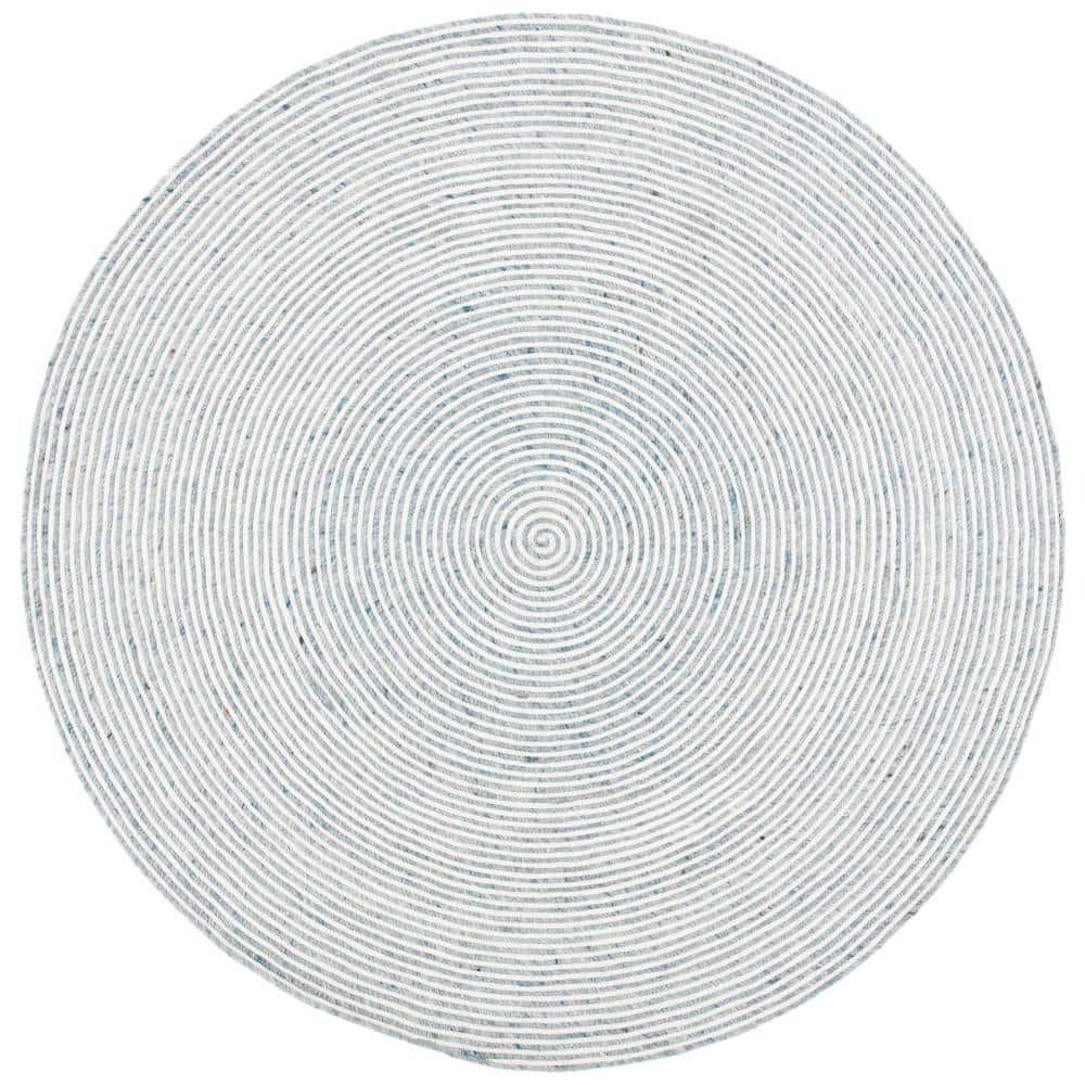 SAFAVIEH Braided Gray Ivory 6 ft. x 6 ft. Abstract Striped Round Area Rug  BRD905F-6R - The Home Depot