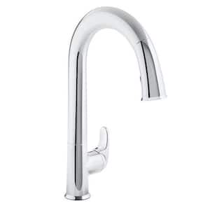 Sensate AC-Powered Touchless Kitchen Faucet in Polished Chrome with DockNetik and Sweep Spray