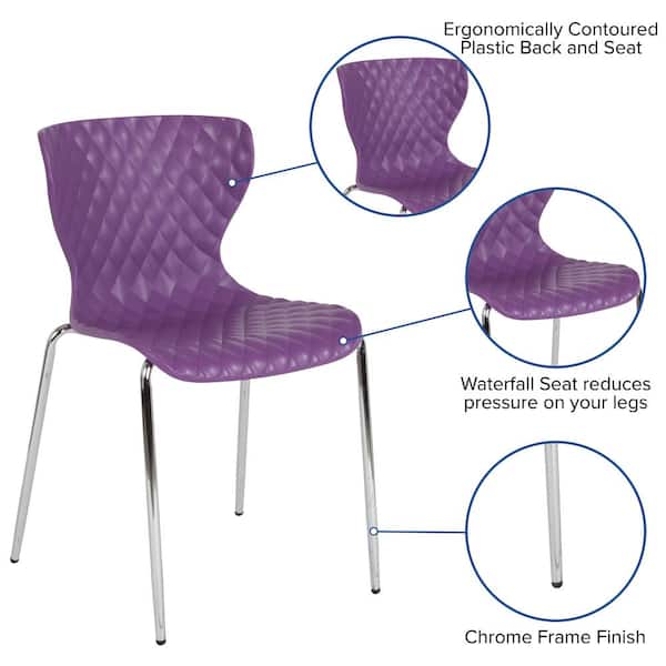 Plastic Stackable Chair in Purple