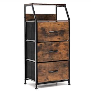3 Drawer Dresser w/Wood Top Sturdy Steel Frame Storage 18 in. W x 11.5 in. D x 36 in. H Organizer Dresser