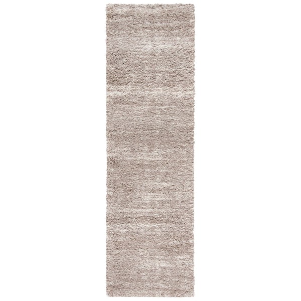 Hudson Shag 2 ft. x 8 ft. Ivory/Beige Marble Runner Rug