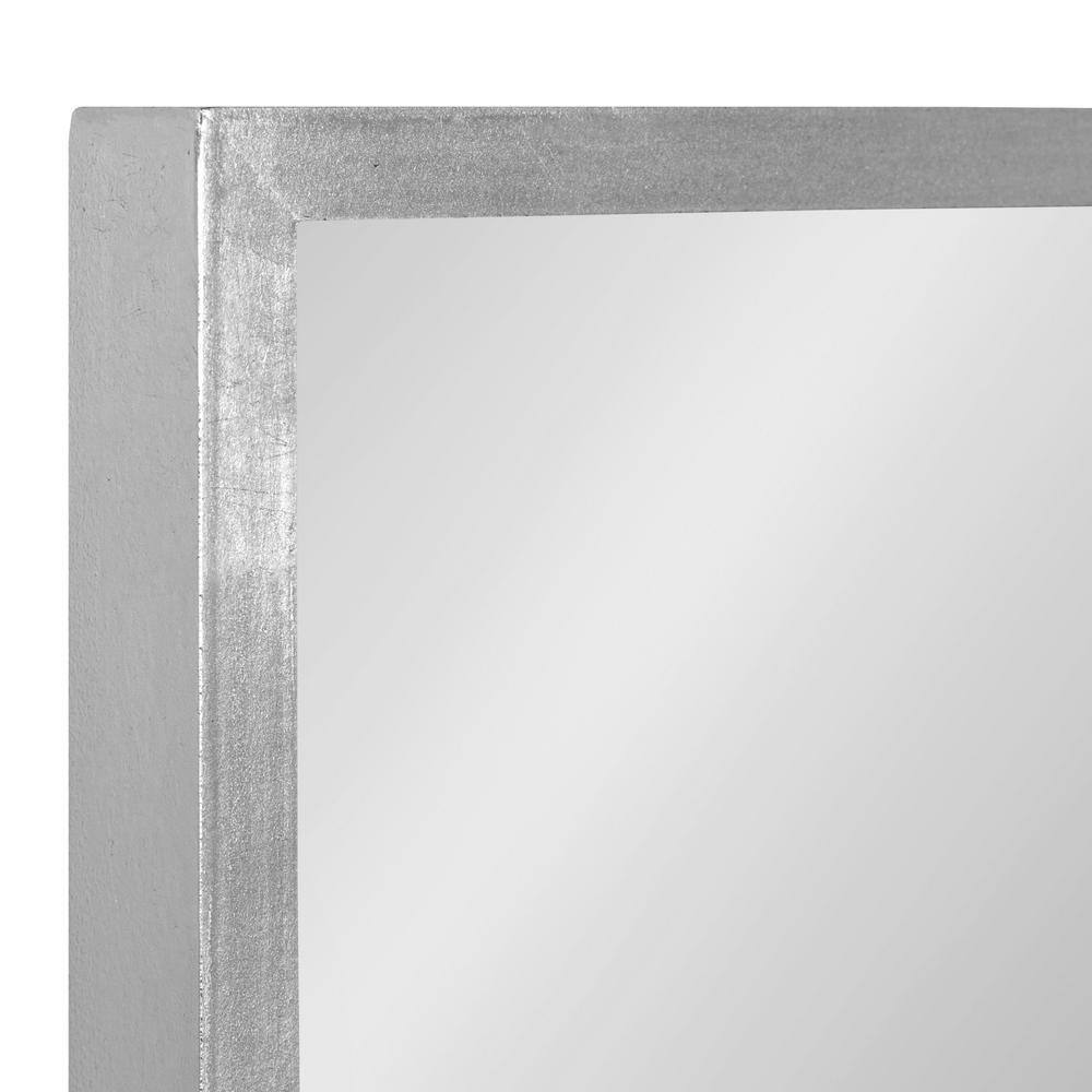 Travis Silver Rectangular Wood Framed Wall Mirror