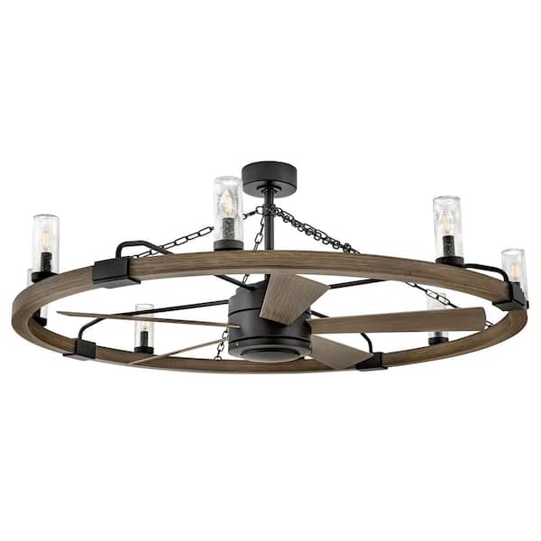 HINKLEY Sawyer 52.0 in. LED Smart Indoor/Outdoor Matte Black