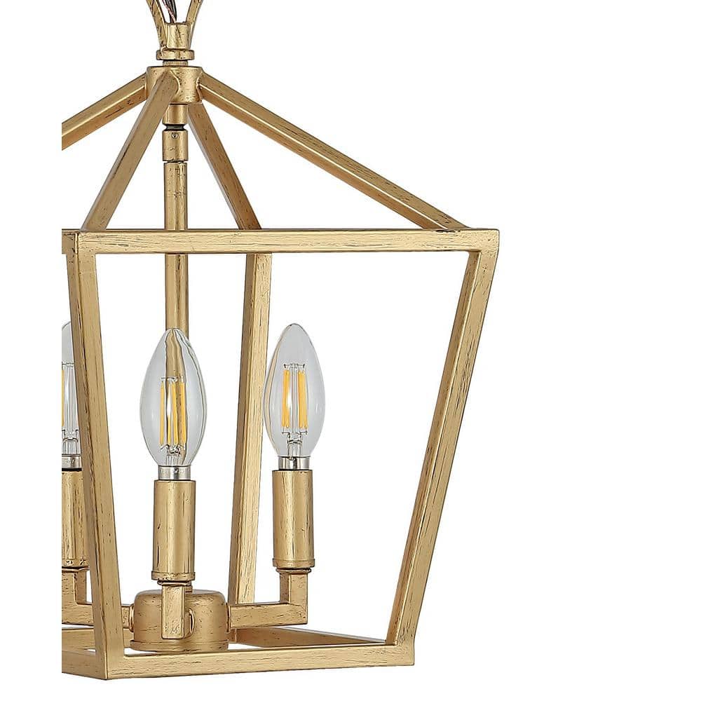 Ojai 10" Brass Gold Iron LED Pendant with Adjustable Chain