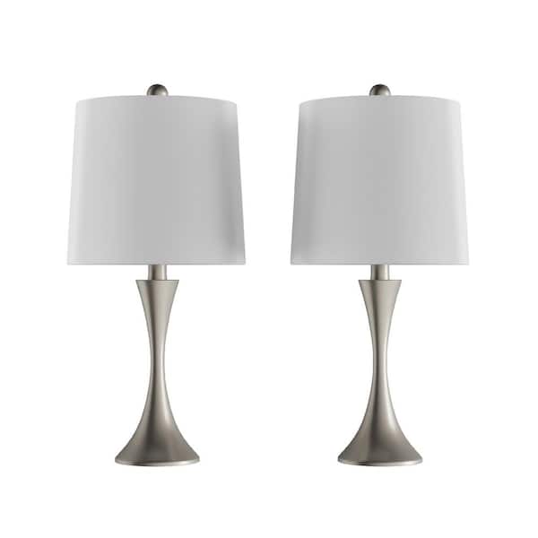Lavish Home 24 5 In Silver Mid Century, Home Depot Table Lamps Sets