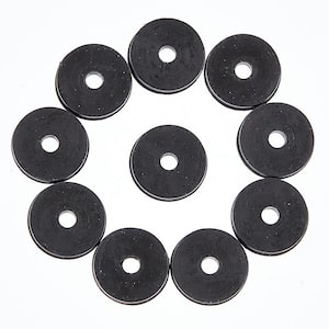 1/2 in. Rubber Flat Washers in Black (10-Pack)