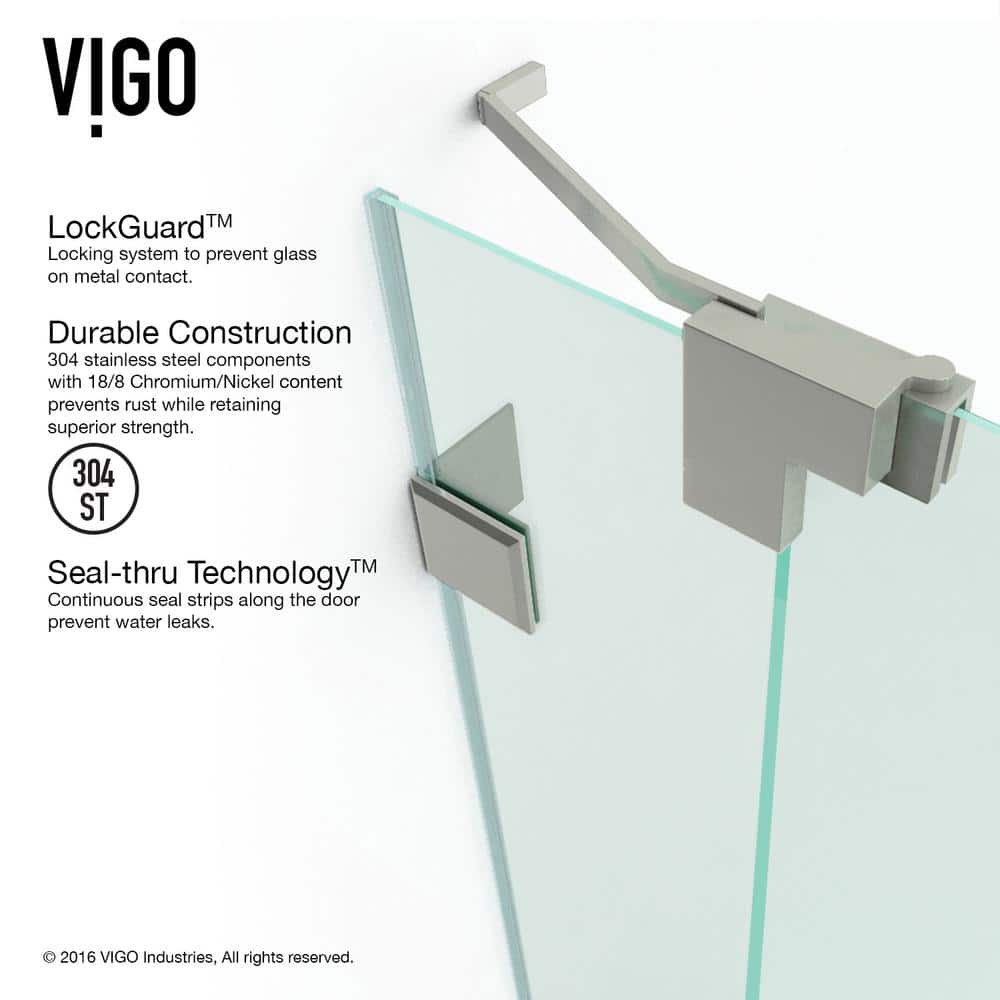 Pirouette 48" Frameless Clear Glass Pivot Shower Door with Black Hardware