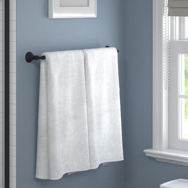 Ashlyn 24 in. Wall Mount Towel Bar Bath Hardware Accessory in Matte Black