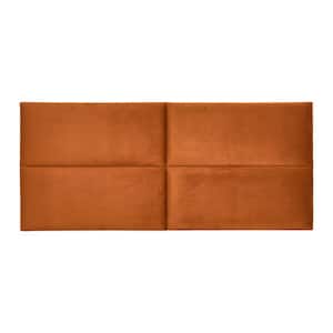 NoSom Orange King Upholstered Headboard with Sound Reducing Four Panel Velvet