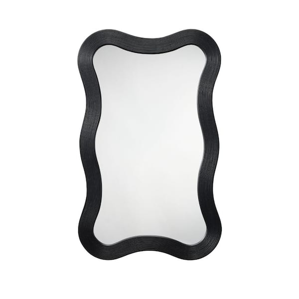 Lery Black 1.5 in. W x 38 in. H Free Form Wood Framed Mirror
