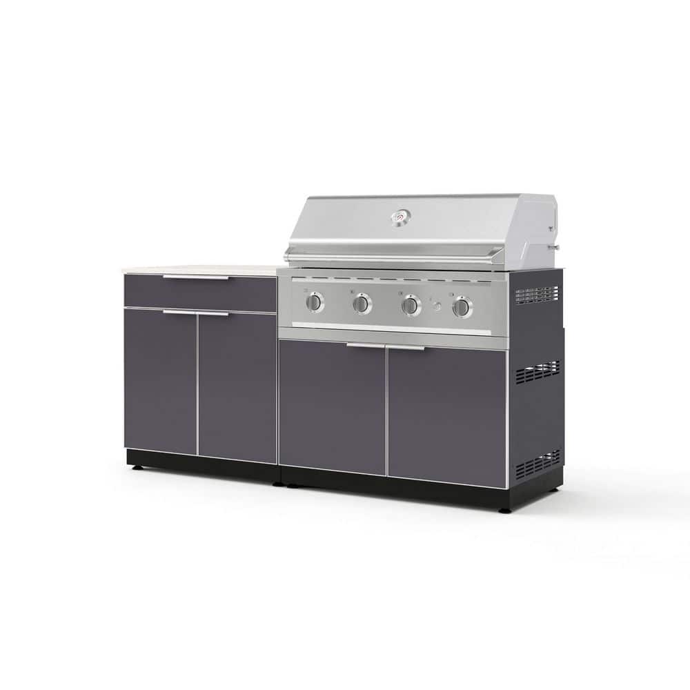 "Outdoor Kitchen 4-Piece 3-Burners Propane Gas Grill Island in Gray w/40"" Performance Grill & Dekton in Aeris-Countertop" price history on PriceWatchPro