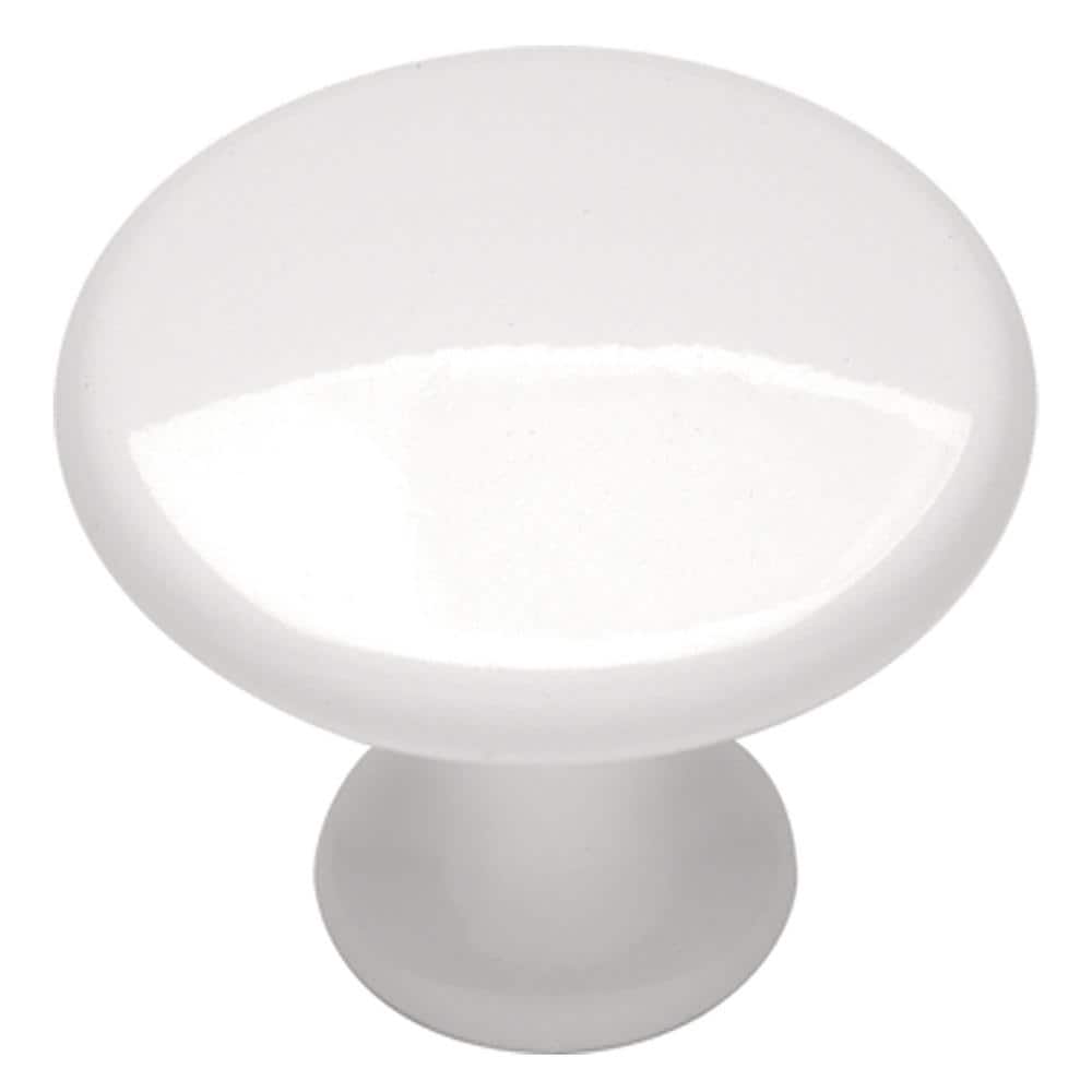 HICKORY HARDWARE Conquest 1-1/8 in. White Cabinet Knob