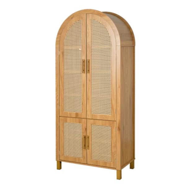 30.9 in. W x 15.8 in. D x 70.9 in. H Bathroom Brown Linen Cabinet