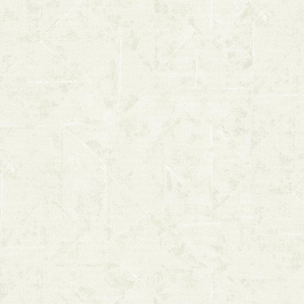 Absolutely Chic Metallic Cream Distressed Geometric Motif Vinyl Non-Woven N