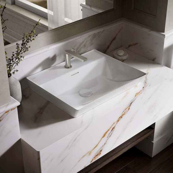 Brazn 23 in. x 19 in. Vessel Bathroom Sink in White Vitreous China