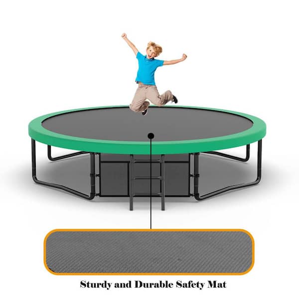 AKTIVE Trampoline Enfant 305 Cm (zone Saut 261 Cm) - Filet Sécurité, Rembourrage, Résiste Jusqu'à 120 Kg, à Partir De 6 Ans