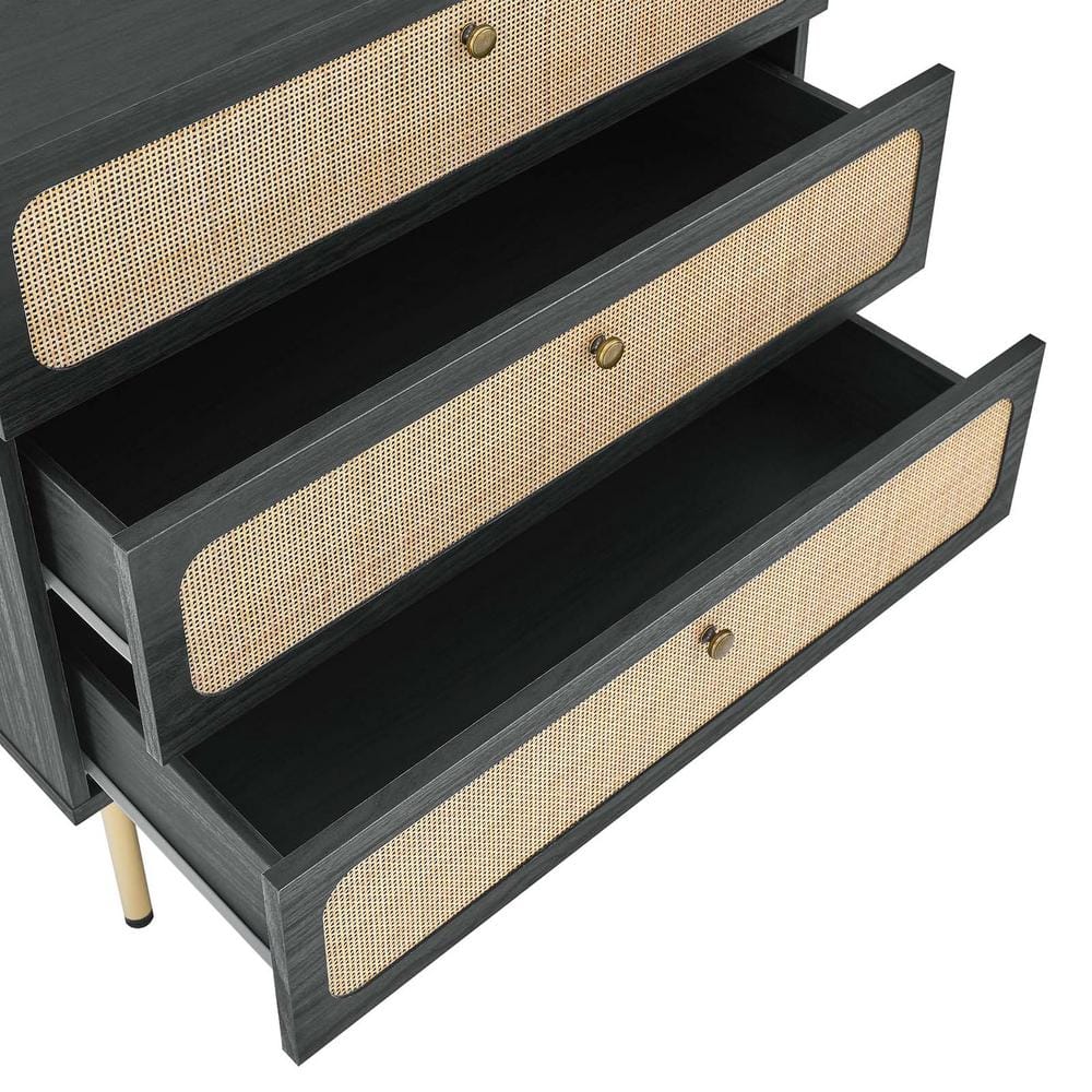 Chaucer Black 32" Vertical 3-Drawer Chest with Levelers