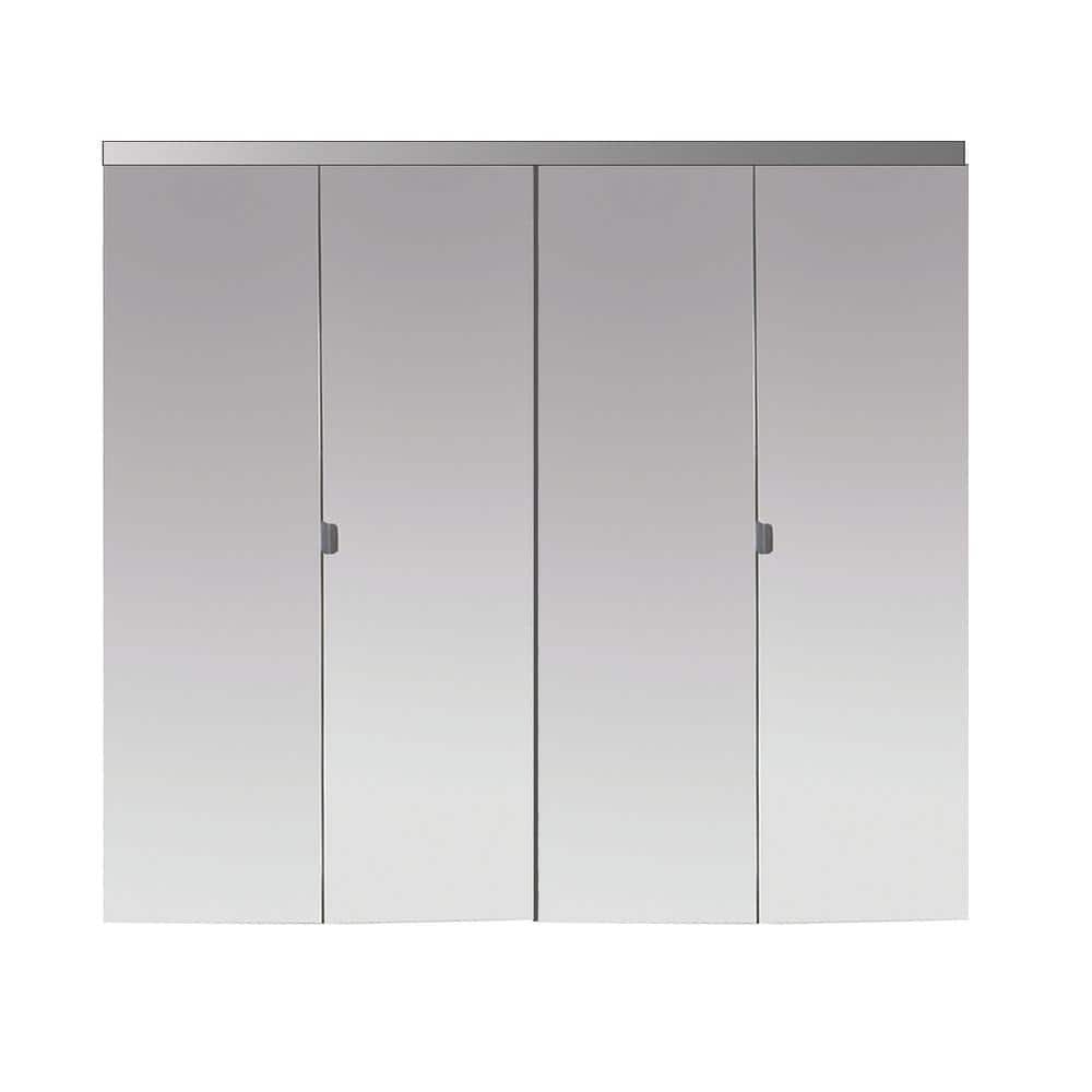 60 in. x 80 in. Beveled Edge Mirror Solid Core MDF Interior Closet Bi-Fold Door with Chrome Trim price history on PriceWatchPro