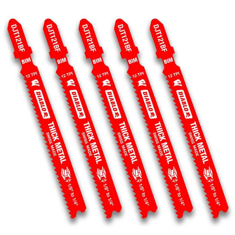 DIABLO 3-5/8 in. x 12 TPI Thick Metal Bi-Metal Jigsaw Blade (5-Pack)