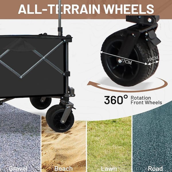 Wagon Push Handle Foldable Adjustable Beach Carts Radio Flyer