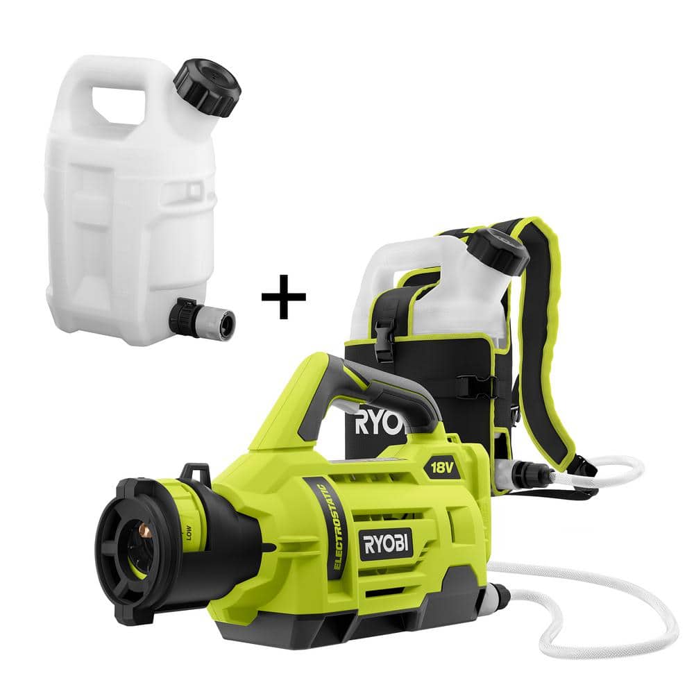 RYOBI ONE+ 18V Cordless Electrostatic Gal. Sprayer w/ Extra Gal.  Replacement Tank, (2) 2.0 Ah Batteries, and (1) Charger P2870-1G The Home  Depot